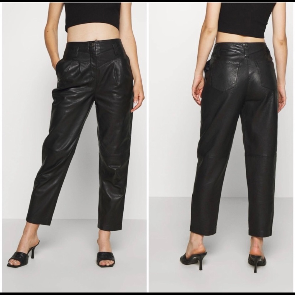 NWT Topshop Genuine Leather Ella Pants